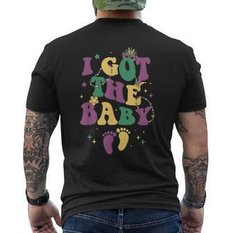 Retro Mardi Gras I Got The Baby Pregnancy Announcement Men's T-shirt Back Print - Seseable
