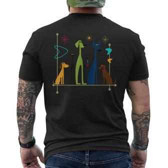 Retro Mid-Century Modern Dogs 50S 60S Style Men's T-shirt Back Print - Seseable