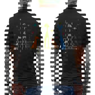 Retro Mid-Century Modern Dogs 50S 60S Style Men's T-shirt Back Print | Seseable UK