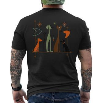 Retro Mid-Century Modern Dogs 50S 60S Style Men's T-shirt Back Print - Seseable
