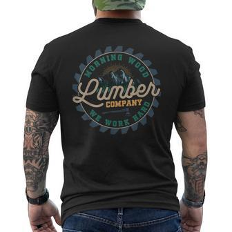 Retro Morning Wood Lumber Company Camping Woodman Men's T-shirt Back Print - Monsterry DE