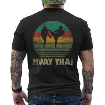 Retro Muay Thai Fighter Vintage Thai Boxing Men's T-shirt Back Print - Monsterry UK