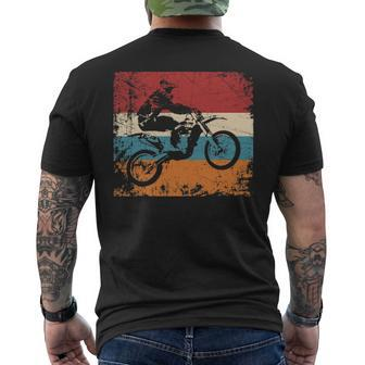 Retro Off Road Motorcycle Motocross Enduro Men's T-shirt Back Print | Mazezy