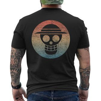 Retro One Pirate Flag Skull Sunset Blank Piece Men's T-shirt Back Print - Seseable