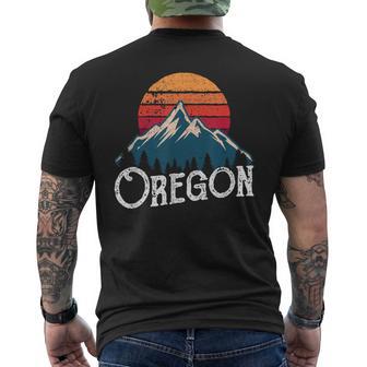 Retro Oregon Or Mountains Outdoor Wildness Men's T-shirt Back Print - Monsterry DE