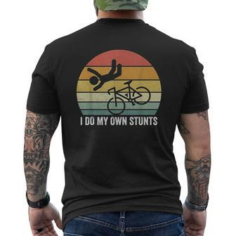 Retro I Do My Own Stunts Bike Lovers Vintage Mens Back Print T-shirt - Thegiftio UK