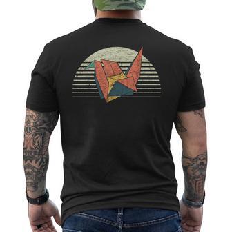 Retro Paper Crane Japanese Culture Paper Folding Origami Men's T-shirt Back Print - Monsterry UK