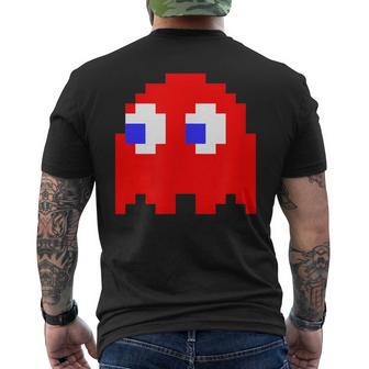 Retro Pixel-Art Geist-Kurzärmliges Herren-T-Kurzärmliges Herren-T-Shirt in Schwarz, Vintage Design Tee - Seseable