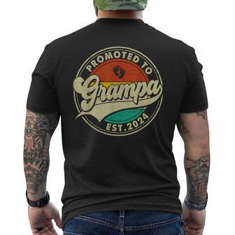 Retro Promoted To Grampa 2024 Family Father's Day Men's T-shirt Back Print - Monsterry UK