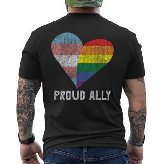 Retro Proud Ally Lesbian Gay Bisexual Trans Pan Queer Lgbtq Men's T-shirt Back Print - Monsterry DE