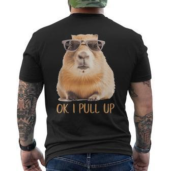 Retro Rodent Capybara Ok I Pull Up Men's T-shirt Back Print | Mazezy UK