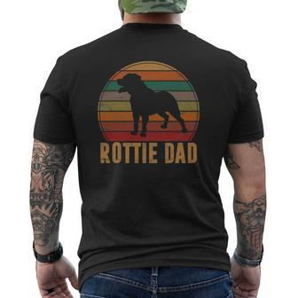 Retro Rottweiler Dad Rott Dog Owner Pet Rottie Father Mens Back Print T-shirt | Mazezy