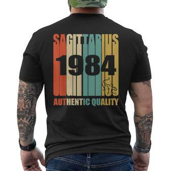 Retro Sagittarius 1984 Vintage 34Th Birthday Men's T-shirt Back Print - Monsterry