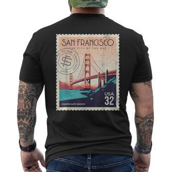 Retro San Francisco Golden Gate Bridge Sf Traveler Men's T-shirt Back Print - Monsterry