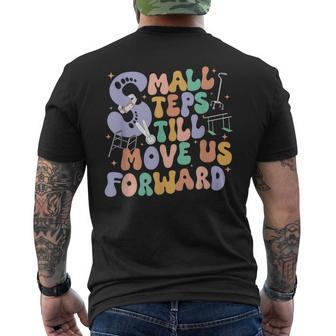 Retro Small Steps Still Move Us Forward Physical Therapy Men's T-shirt Back Print - Thegiftio UK