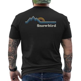 Retro Snowbird Utah Ut T Vintage Sunrise Mountains Men's T-shirt Back Print - Monsterry DE