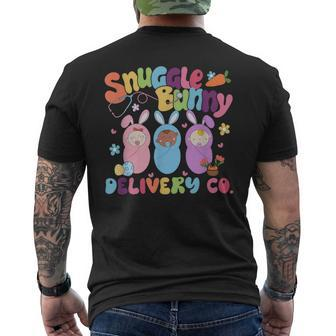 Retro Snuggle Bunny Delivery Easter Labor And Delivery Nurse Men's T-shirt Back Print - Monsterry UK