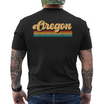 Retro State Of Oregon Men's T-shirt Back Print - Monsterry CA