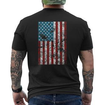 Retro Style 4Th July Usa Patriotic Distressed America Flag Mens Back Print T-shirt - Thegiftio