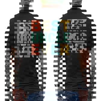 Retro Style Presents For Uncle Vintage Best Uncle Ever Men's T-shirt Back Print - Thegiftio
