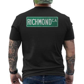 Retro Style Richmond Ca Street Sign Men's T-shirt Back Print - Monsterry