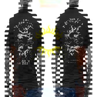 Retro Sun Total Solar Eclipse April 8 2024 Totality Men's T-shirt Back Print - Seseable