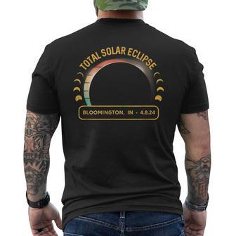 Retro Sunset Total Solar Eclipse Bloomington Indiana Men's T-shirt Back Print - Seseable