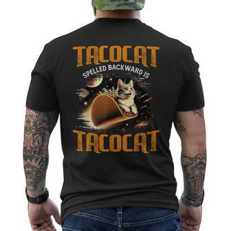 Retro Tacocat Spelled Backward Is Tacocat Cat Men's T-shirt Back Print - Seseable