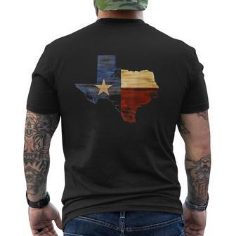 Retro Texas Flag Map Vintage Texas Mens Back Print T-shirt - Thegiftio UK