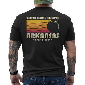 Retro Total Solar Eclipse 2024 Arkansas Usa Totality Men's T-shirt Back Print - Monsterry AU