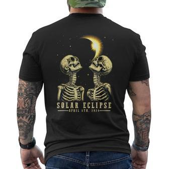 Retro Total Solar Eclipse 2024 Skeleten For Women Men's T-shirt Back Print | Mazezy CA