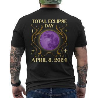 Retro Total Solar Eclipse Day April 8 2024 Sun Eclipse Men's T-shirt Back Print - Seseable