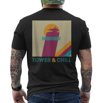 Retro Tower & Chill Gamer Titan Hunter Warlock Men's T-shirt Back Print - Monsterry AU