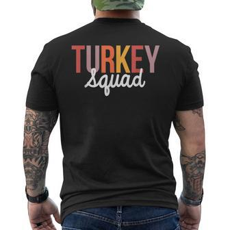 Retro Turkey Squad Thanksgiving Family Matching Group Men's T-shirt Back Print - Thegiftio UK