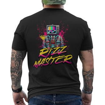 Retro Tv Head Rizz Master Vintage Cool Kid Statement Men's T-shirt Back Print | Mazezy