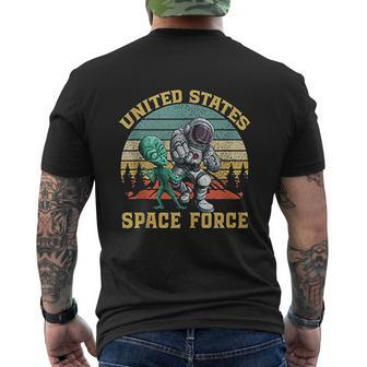 Retro Us Space Force Graphic Vintage Sunset Mens Back Print T-shirt - Seseable