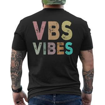 Retro Vbs Vibes Vbs 2024 Vacation Bible School Group Men's T-shirt Back Print - Seseable