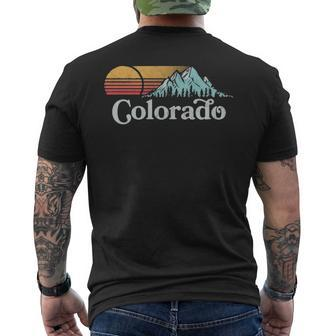 Retro Vibe Colorado Vintage Mountain Sun Men's T-shirt Back Print | Mazezy