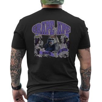 Retro Vineyard Purple Grape Ape Men's T-shirt Back Print - Monsterry CA