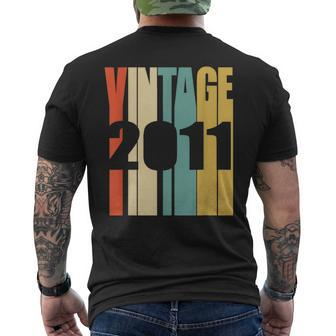 Retro Vintage 2011 13 Yrs Old Bday 13Th Birthday Men's T-shirt Back Print - Monsterry