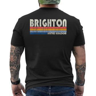 Retro Vintage 70S 80S Style Brighton United Kingdom Men's T-shirt Back Print - Thegiftio UK