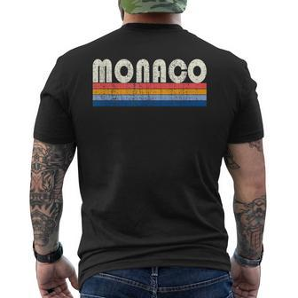 Retro Vintage 70S 80S Style Monaco Men's T-shirt Back Print - Thegiftio UK