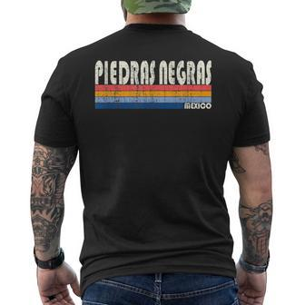 Retro Vintage 70S 80S Style Piedras Negras Mexico Men's T-shirt Back Print - Monsterry