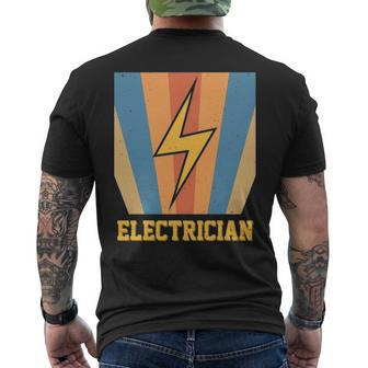 Retro Vintage 70S Electrician Men's T-shirt Back Print | Mazezy