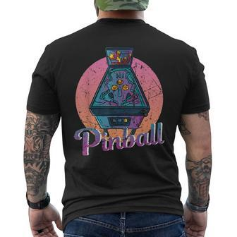 Retro Vintage Arcade Distressed Look Pinball Men's T-shirt Back Print - Monsterry UK