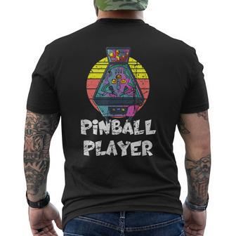 Retro Vintage Arcade Distressed Pinball Player Men's T-shirt Back Print - Monsterry UK