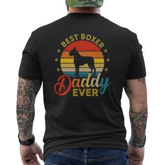 Retro Vintage Best Boxer Daddy Ever Dog Dad Mens Back Print T-shirt | Mazezy