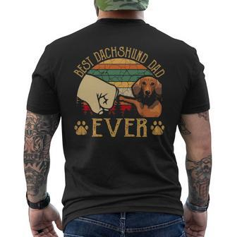 Retro Vintage Best Dachshund Dad Ever Men's T-shirt Back Print | Mazezy