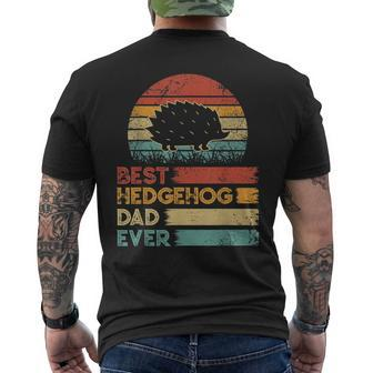 Retro Vintage Best Hedgehog Dad Ever Animals Lover Men's T-shirt Back Print - Monsterry UK