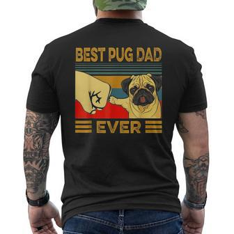 Retro Vintage Best Pug Dad Ever Fathers Day Men's T-shirt Back Print - Monsterry